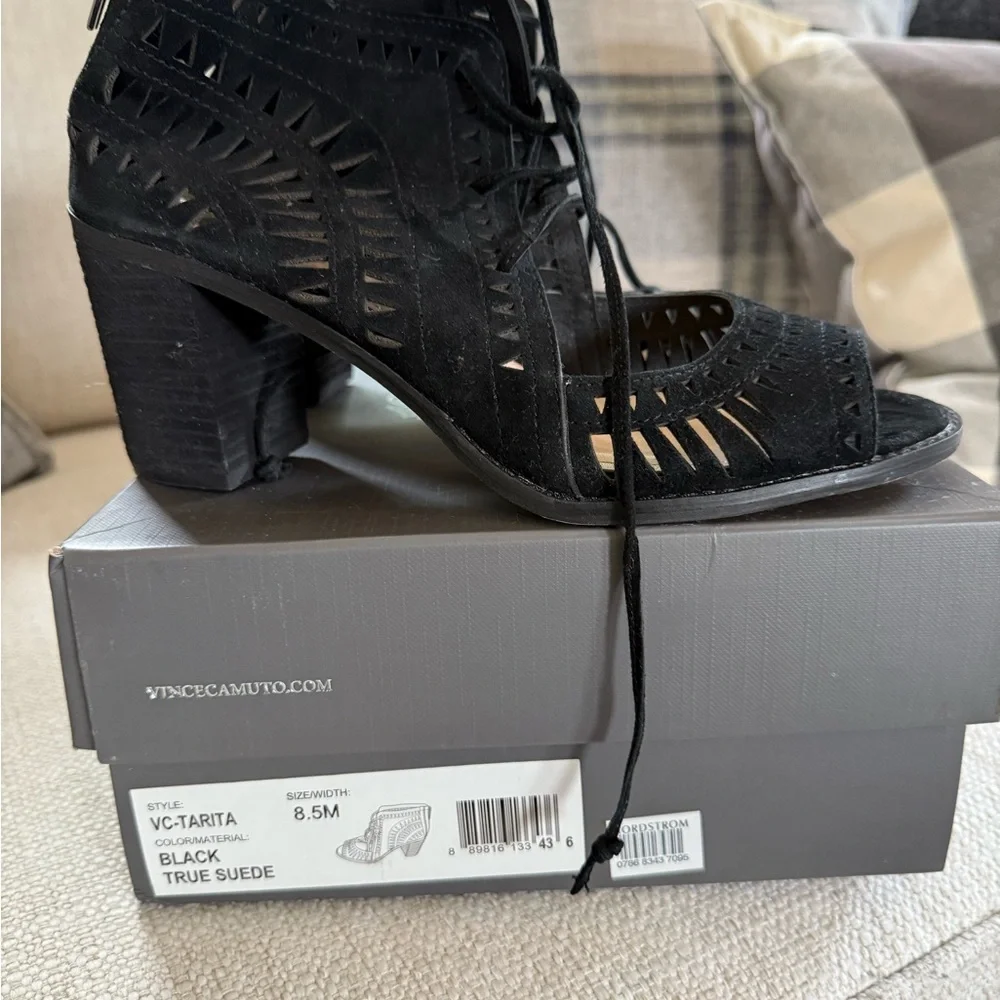 Vince Camuto Black Lace-Up Heels - Picture 4 of 4